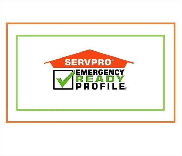 SERVPRO house logo over green checkmark in black outlined box with black and green text saying Emergency Ready Profile